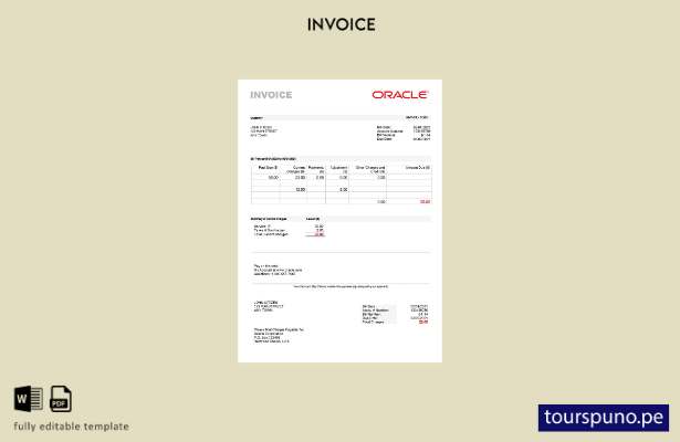 lista para imprimir plantilla de factura de Oracle de EE. UU.